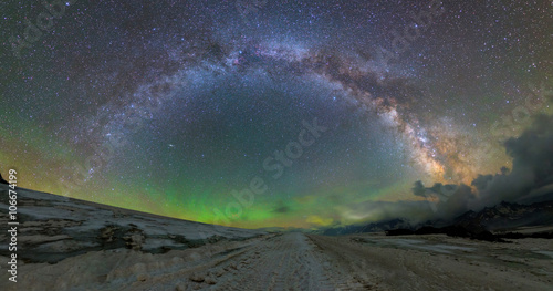 Milky Way arc from Mount Elbrus at 4000 m photo
