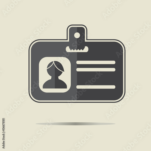 Identification card, employee badge. Vector flat icon.