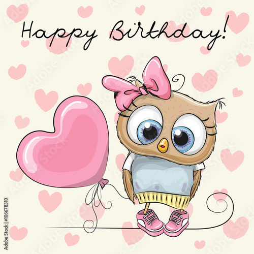 Cute Cartoon Owl Girl