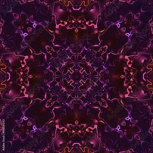 Magic purple shiny jewel, seamless kaleidoscopic pattern  