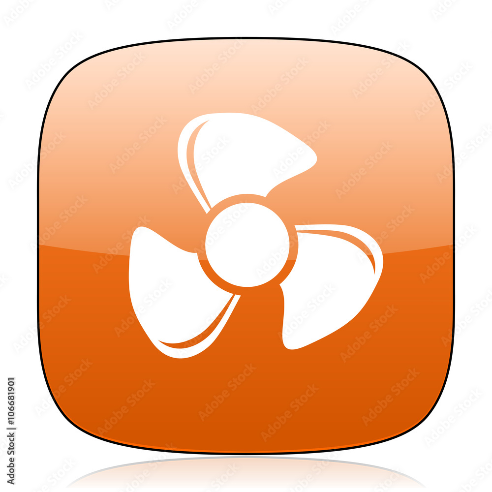 fan orange square web design glossy icon fan orange square web design glossy icon