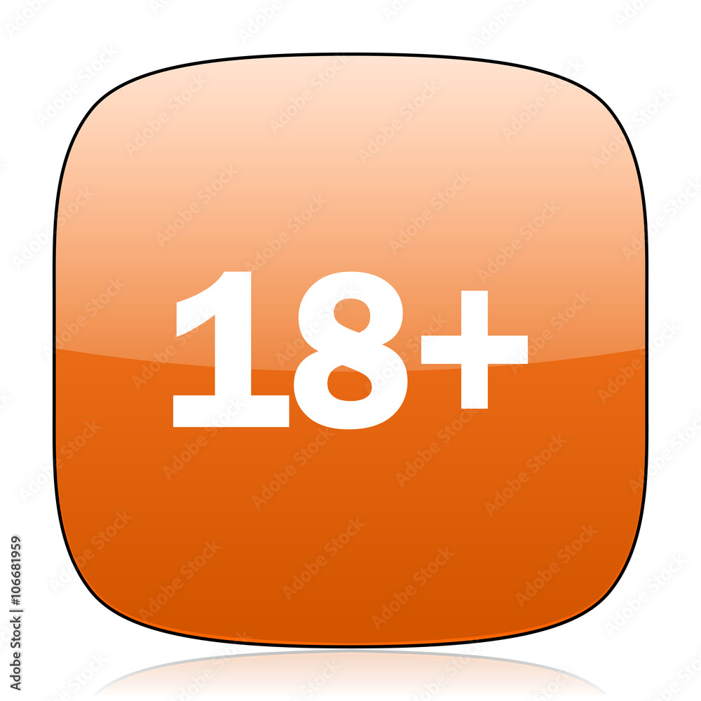 adults orange square web design glossy icon adults orange square web design glossy icon