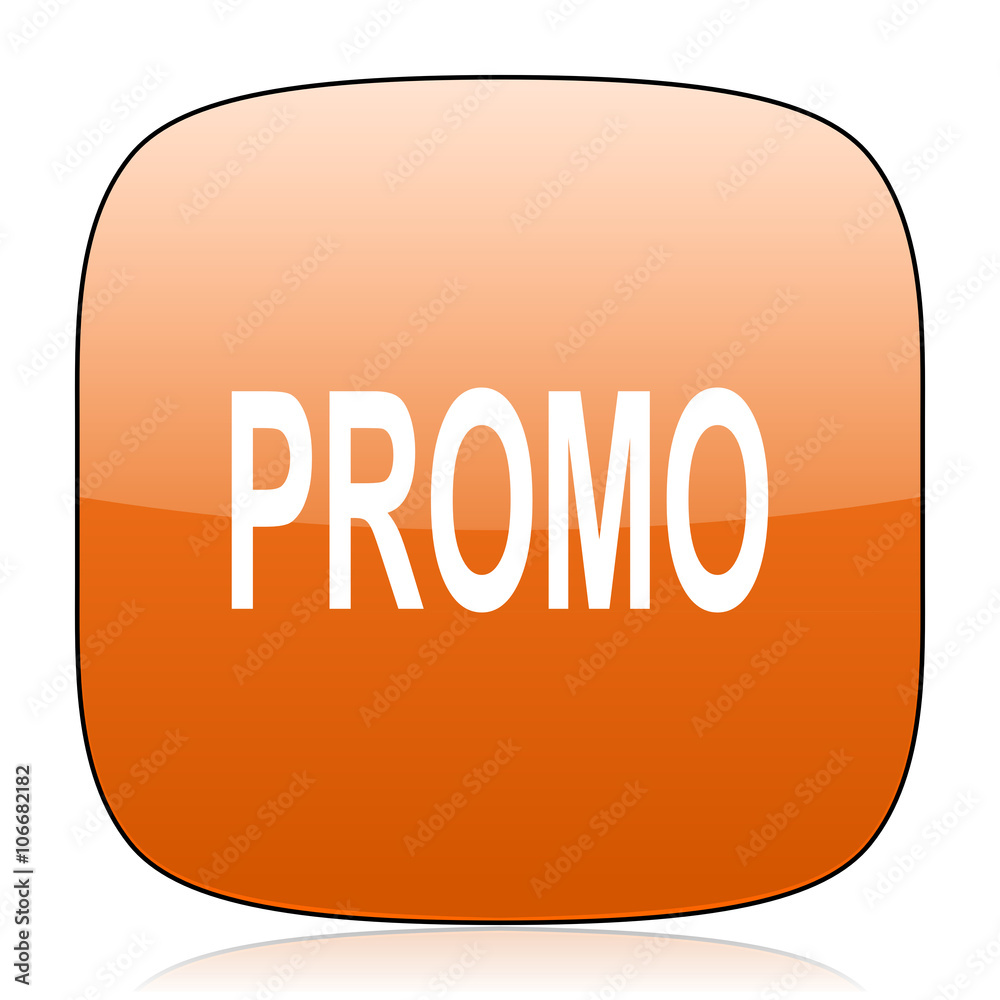 promo orange square web design glossy icon promo orange square web design glossy icon