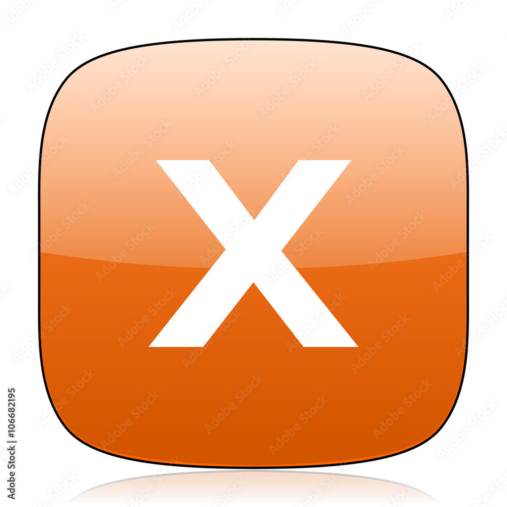 Obraz premium cancel orange square web design glossy icon