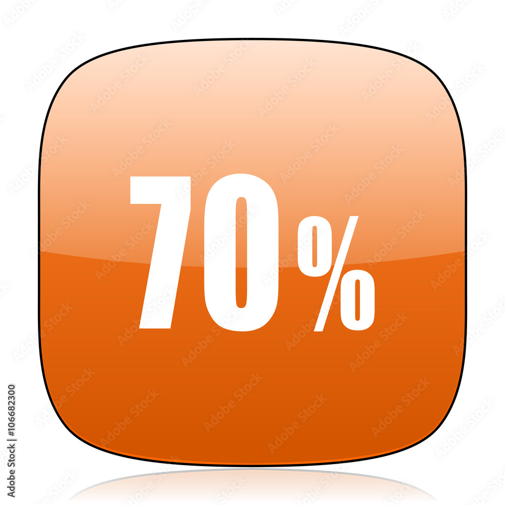 70 percent orange square web design glossy icon 70 percent orange square web design glossy icon