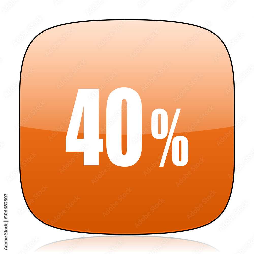 40 percent orange square web design glossy icon 40 percent orange square web design glossy icon
