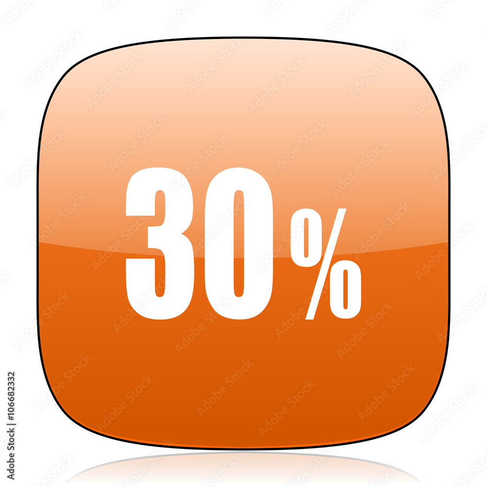 30 percent orange square web design glossy icon 30 percent orange square web design glossy icon