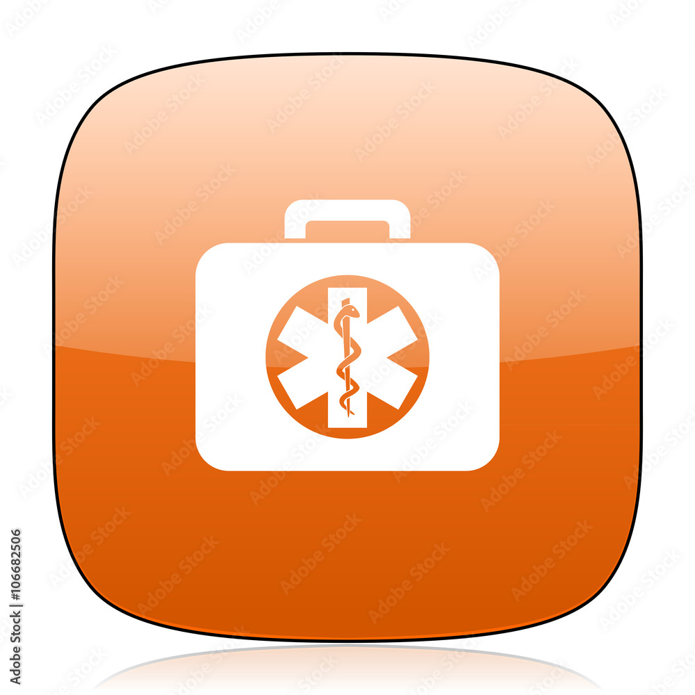 rescue kit orange square web design glossy icon rescue kit orange square web design glossy icon