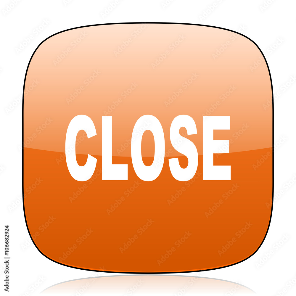 close orange square web design glossy icon close orange square web design glossy icon