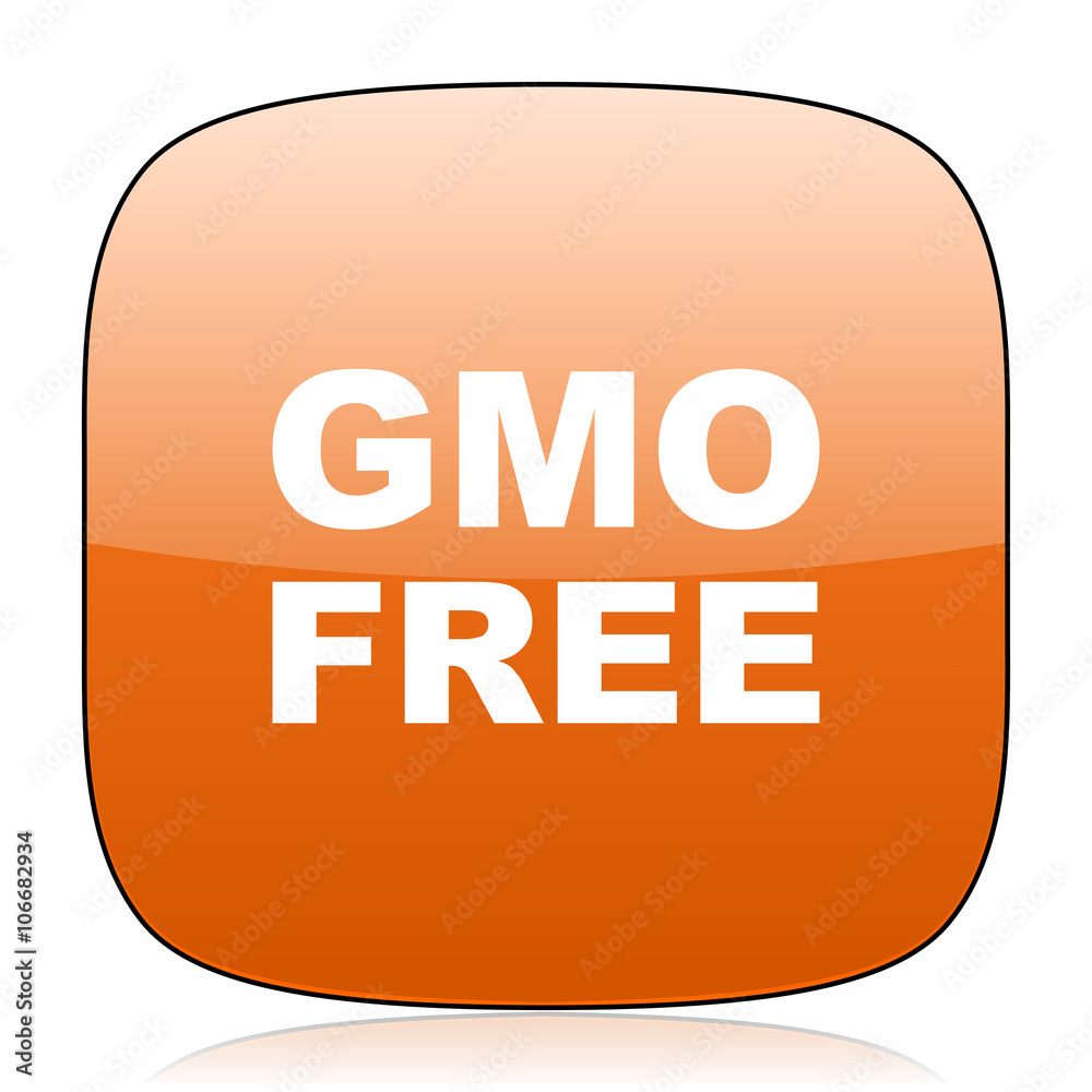 gmo free orange square web design glossy icon gmo free orange square web design glossy icon