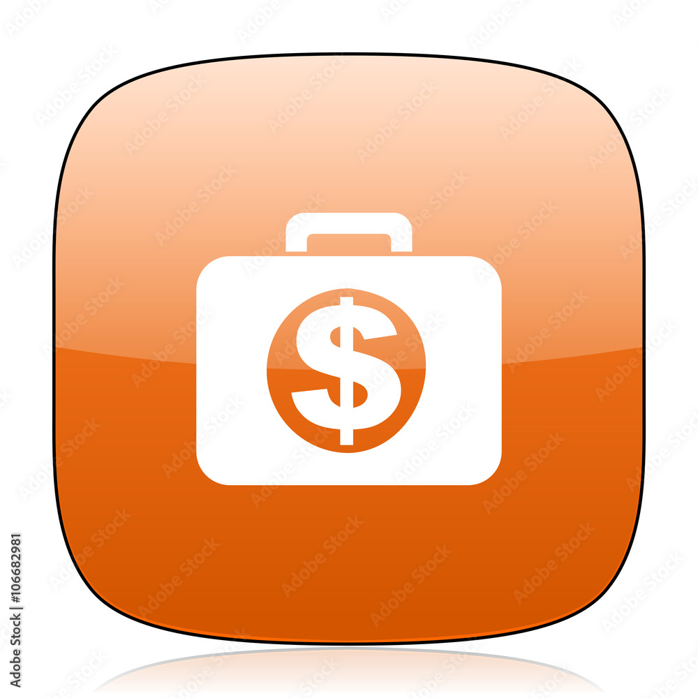 financial orange square web design glossy icon financial orange square web design glossy icon