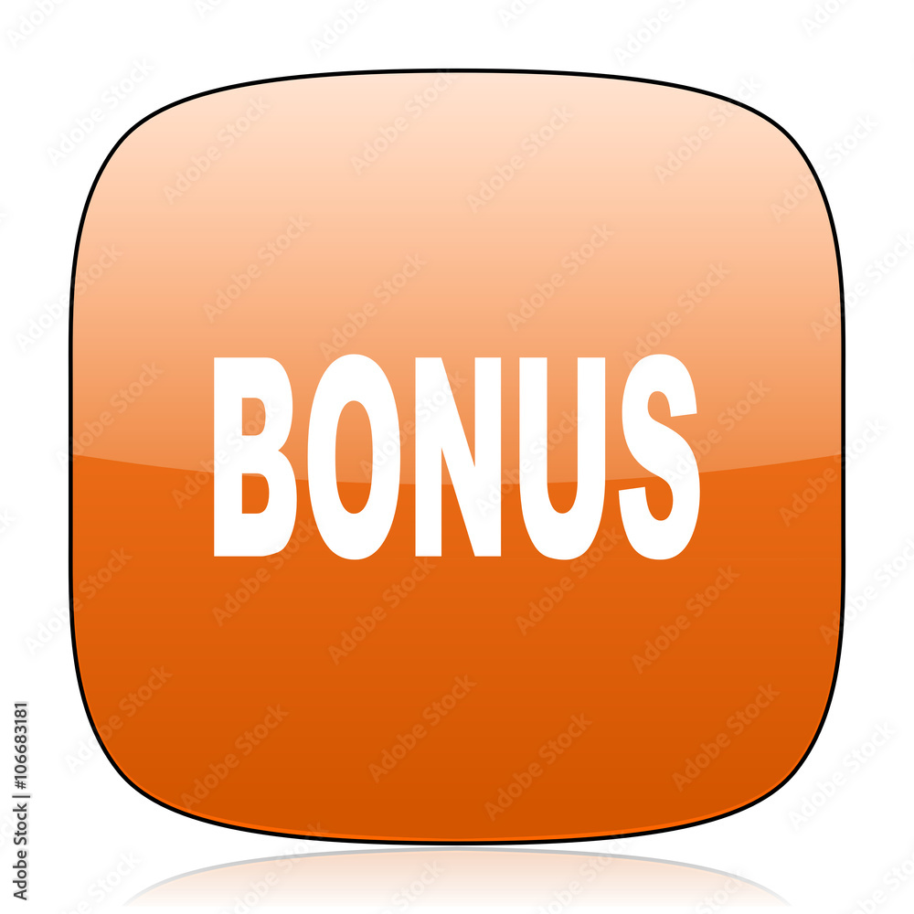 bonus orange square web design glossy icon bonus orange square web design glossy icon