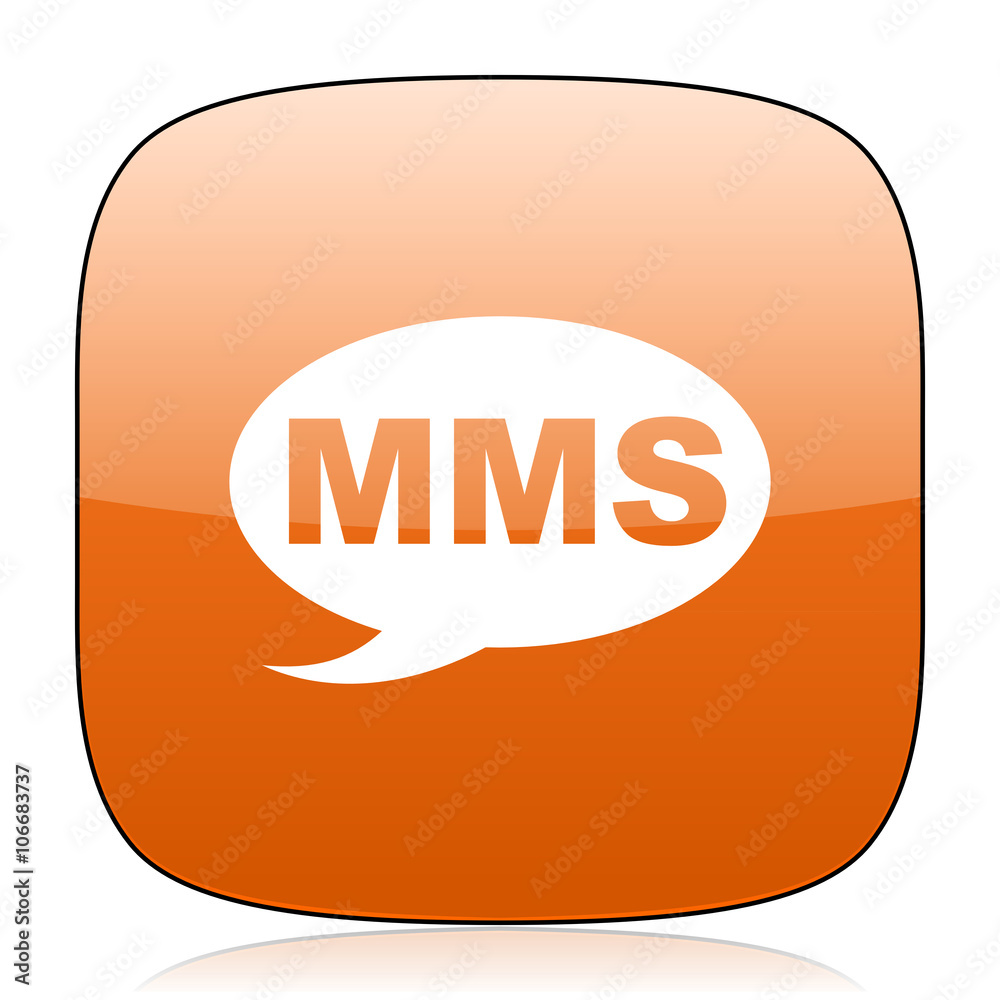 mms orange square web design glossy icon Stock Illustration Adobe Stock
