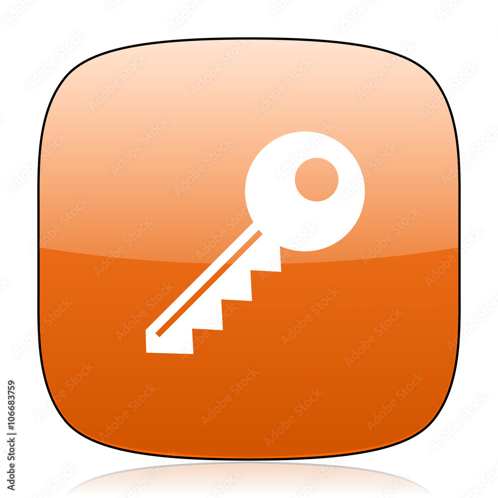 key orange square web design glossy icon key orange square web design glossy icon