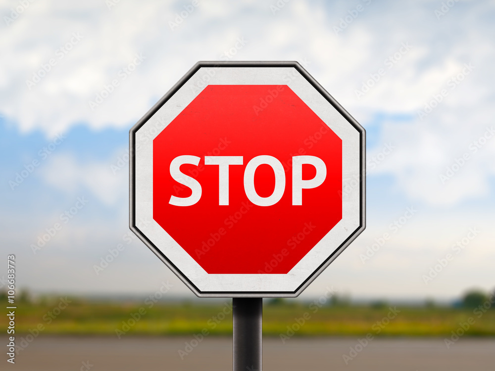 Stop road red sign