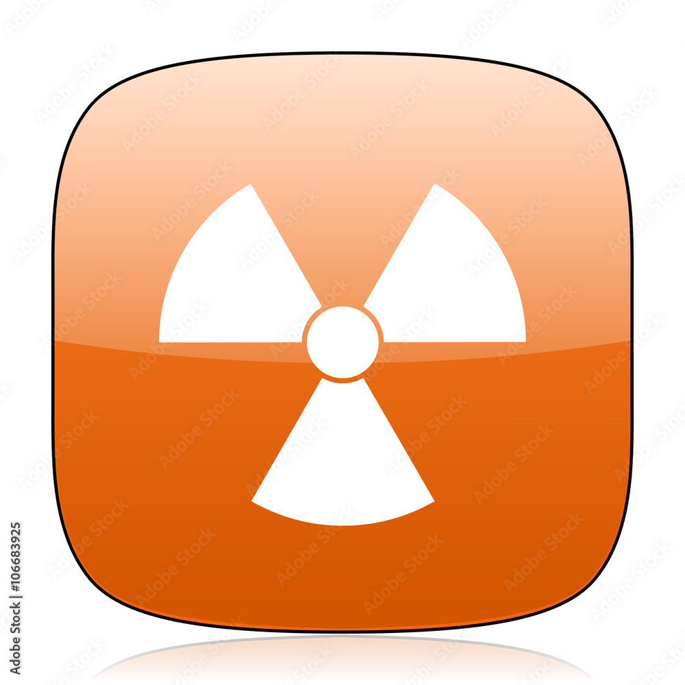 radiation orange square web design glossy icon radiation orange square web design glossy icon