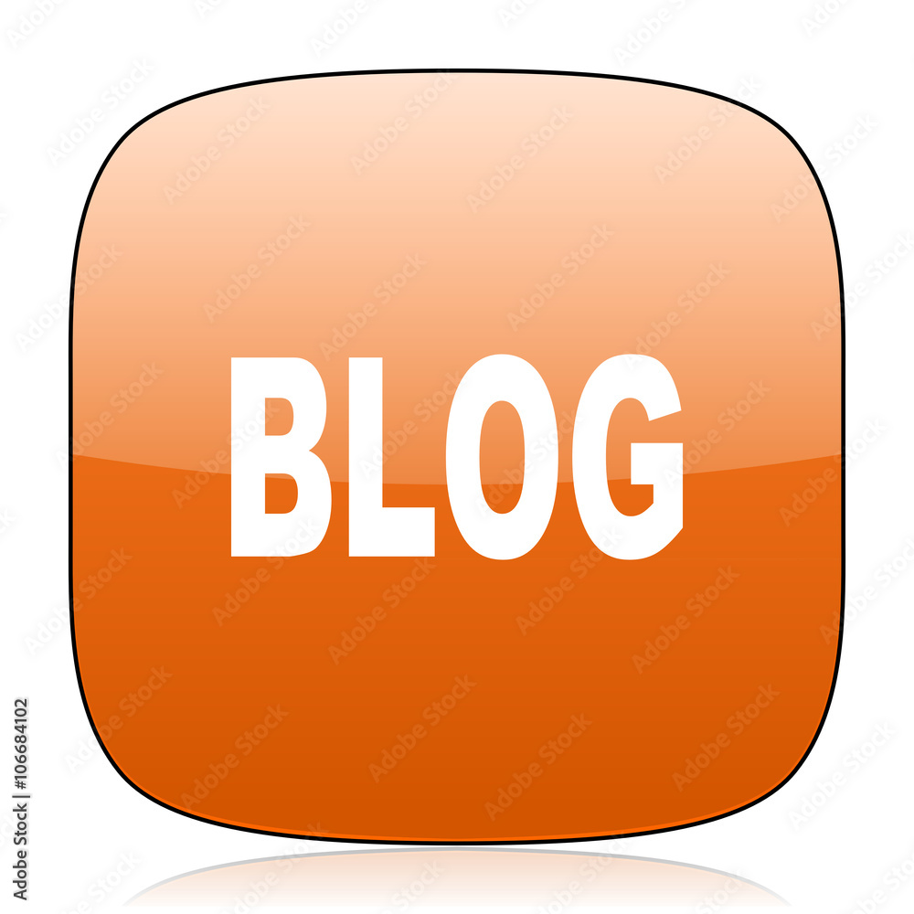 blog orange square web design glossy icon blog orange square web design glossy icon