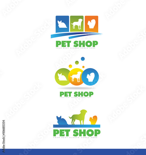 Pet shop logo icon design