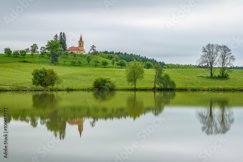 Fresh Spring Church & Lake Reflection