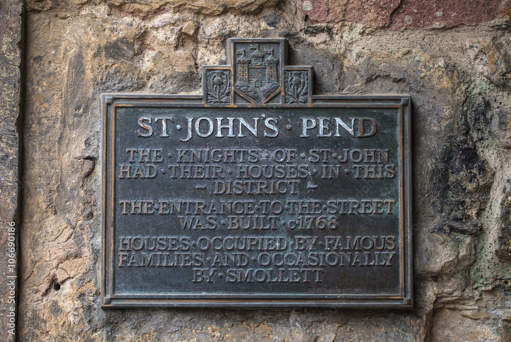 St John Street Plaque in Edinburgh