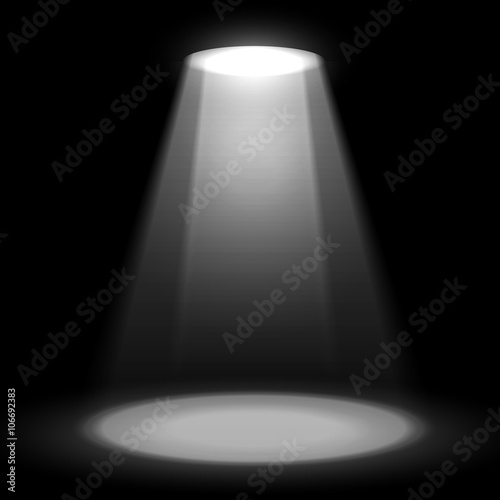 Spotlight shine effects on a dark background
