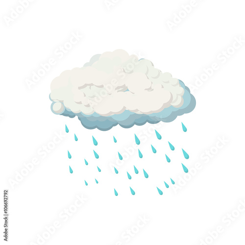 Fototapeta Naklejka Na Ścianę i Meble -  Cloud with rain drops icon, cartoon style 