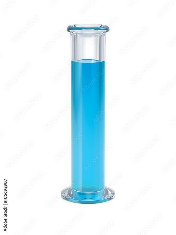 Test tube with blue liquid Test tube with blue liquid