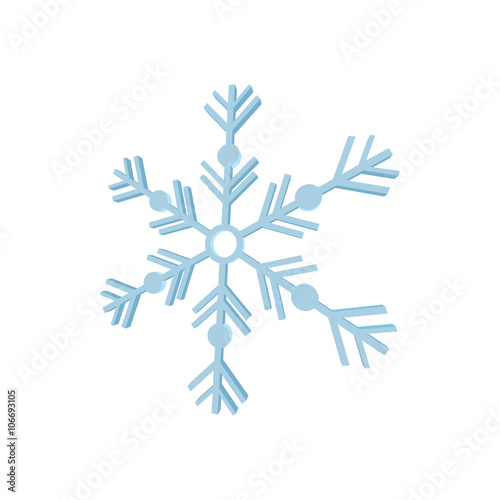 Snowflake icon, cartoon style 
