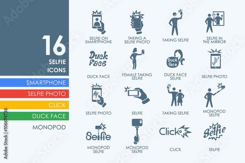 Set of selfie icons
