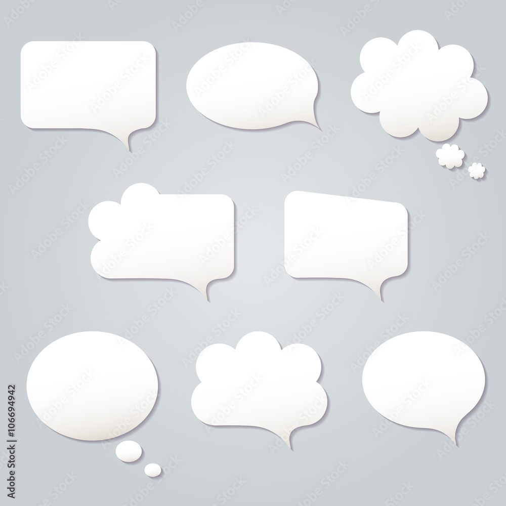 Blank empty white speech bubbles Blank empty white speech bubbles