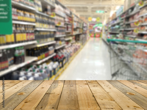  blurred photo of store with trolley in department store