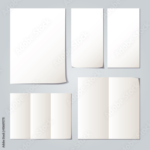 White folded paper set collections