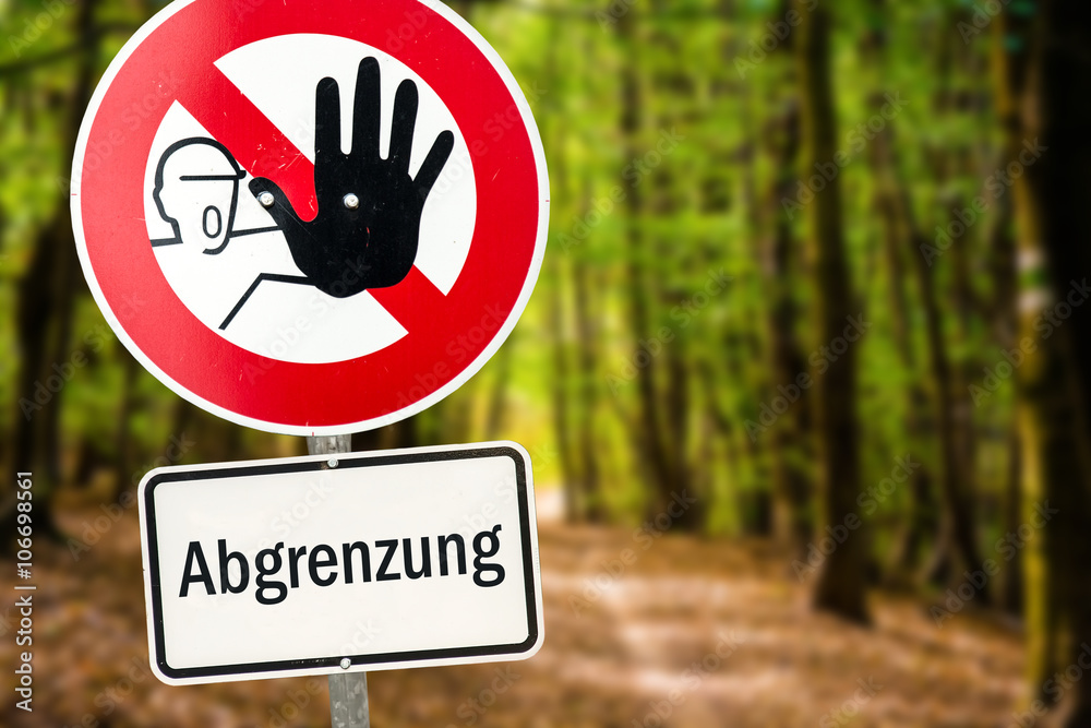 Fototapeta premium Schild 94 - Abgrenzung