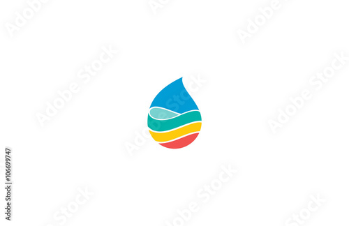 technology water drop colorful logo