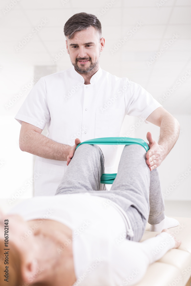 Man taking care of his patient Man taking care of his patient