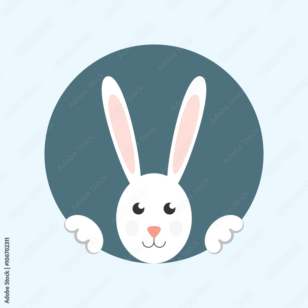 Obraz premium White easter rabbit
