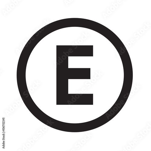 Basic font for letter E icon Illustration design