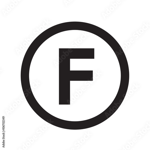Basic font for letter F icon Illustration design