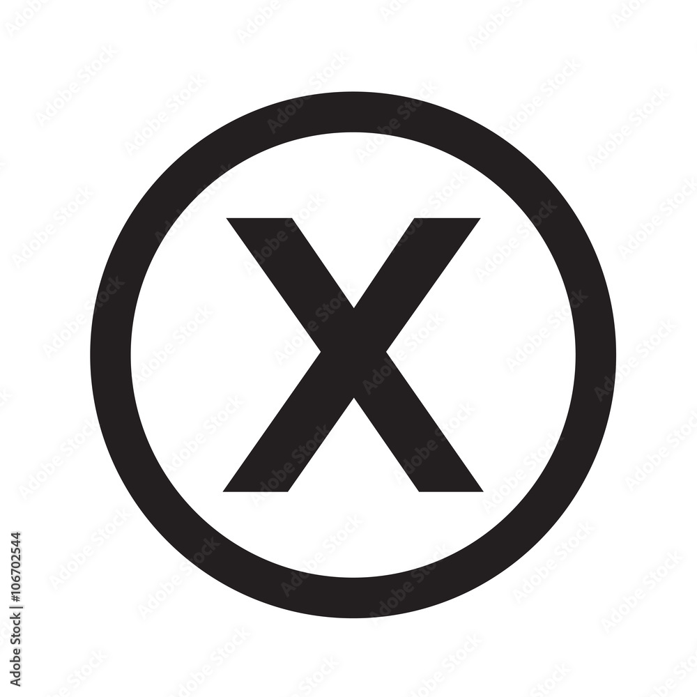 Fototapeta premium Basic font letter X icon Illustration design