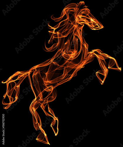 Fototapeta Naklejka Na Ścianę i Meble -  Flaming horse illustrtaion