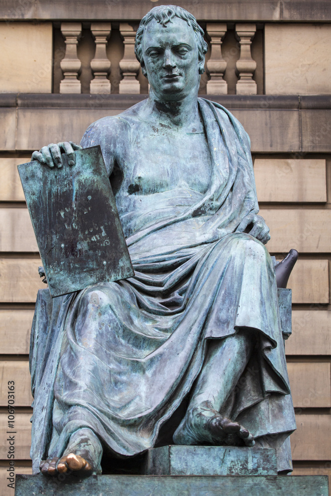 David Hume Statue in Edinburgh, Scotland.