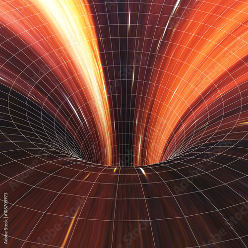 Abstract black holes, wormholes, warp tunnel. photo