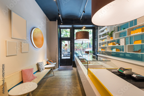 Billede på lærred Pastry shop interior