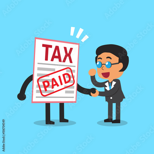 Cartoon a businessman paid tax