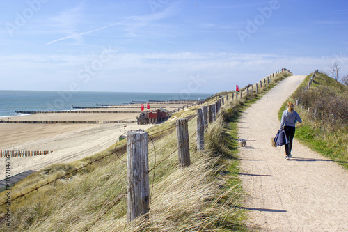 Walking with the dog in the dunes  Zoutelande  Netherlands