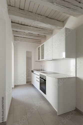 domestic kitchen in old loft