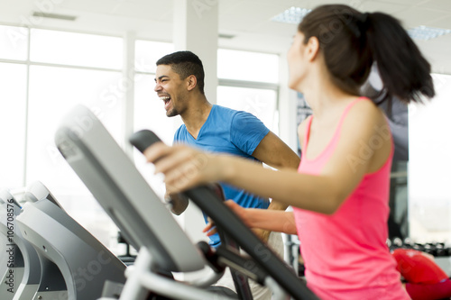 Woman training in the gym