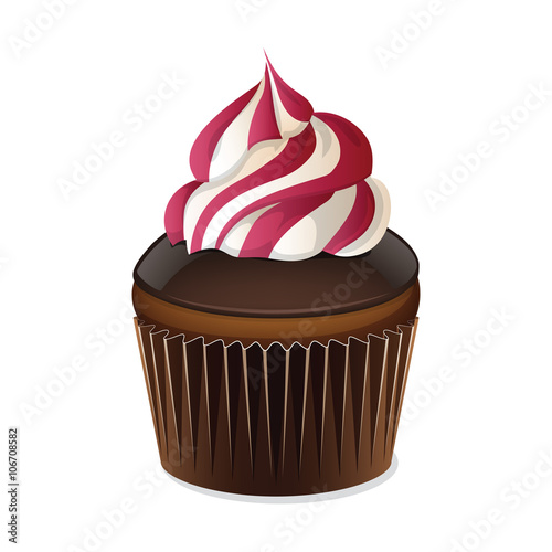 Cupcake icon isolated on a white background.