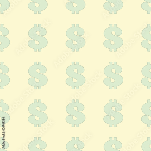 Seamless pattern with dollar sign