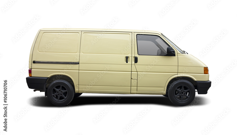Van side view isolated on white